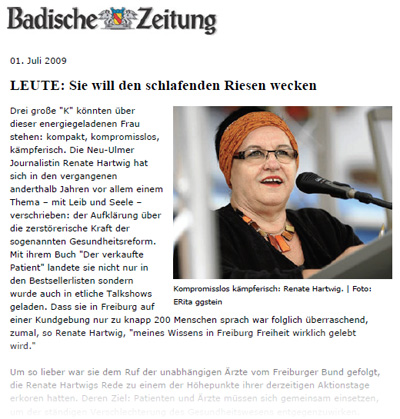Badische Zeitung 01.07.2009