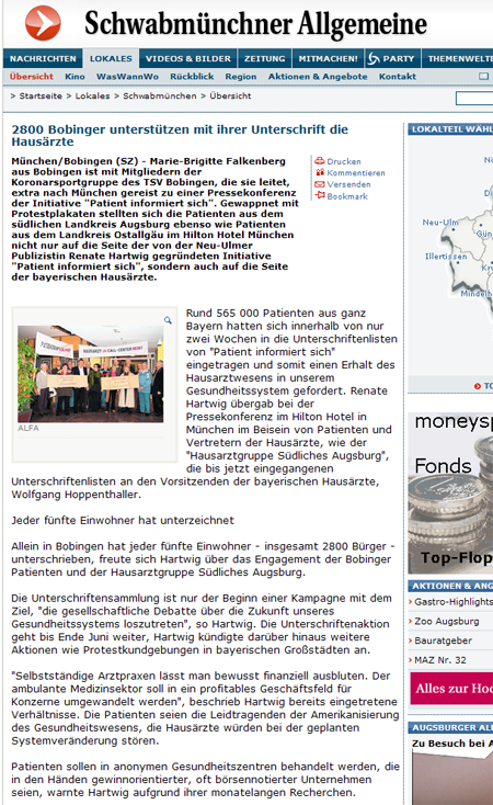 2800 Bobinger untersttzen mit ihrer Unterschrift die Hausrzte
